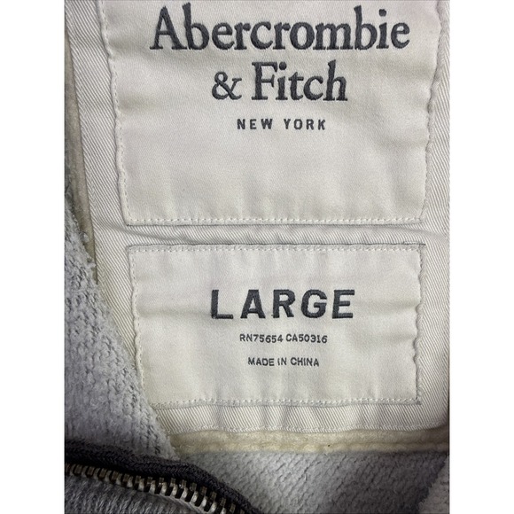Abercrombie & Fitch Muscle Hoodie Sz L Vintage Y2K Heavyweight Distressed Zip Up - Picture 11 of 13